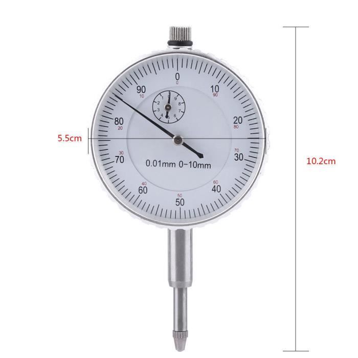 Indicateur à cadran de précision 0.01mm - ZJCHAO - Outil de mesure de  longueur - Visage blanc - Métal - Cdiscount Bricolage
