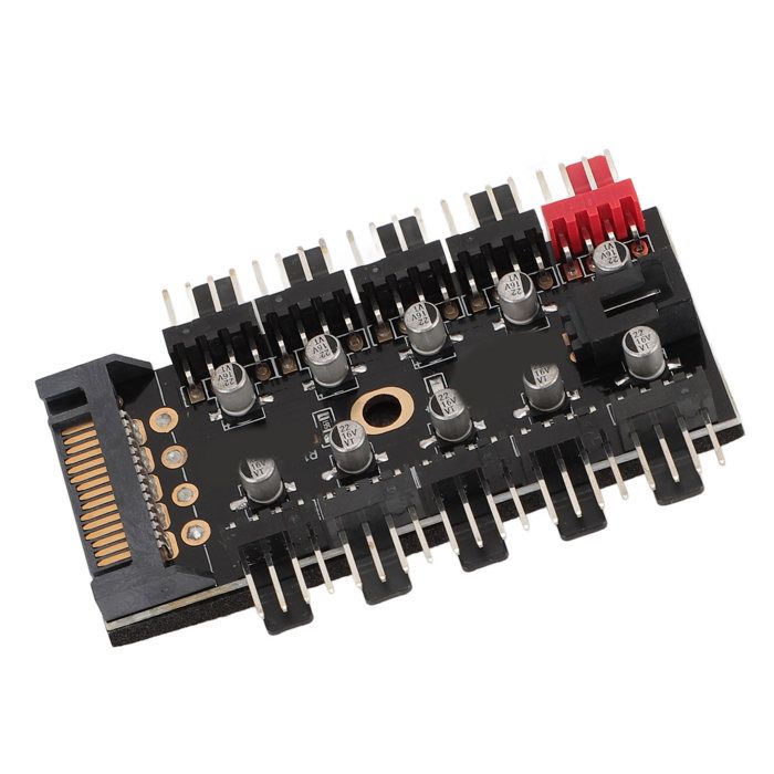 SURENHAP CHASSIS BAN HUB PC CHASSIS FAN HUB 10 PORT 12V 4 PIN FAN CPU ...