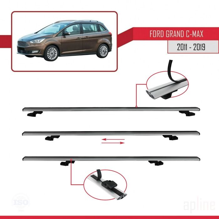 Barras De Techo Apline ACE-4 Para Audi Q2 (GA) 2017-2025 - 2 Barras De Aluminio Negro, Sin Raíl