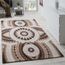 Tapis Design Poils Ras Effet De Profondeur Aspect Feutré Brun Beige Crème Blanc