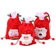 3pcs sac d'emballage de cadeau de Noël beau de bonbons avec ficelle pour bébé enfant (rouge, vieil homme,  CHAUSSETTE DE NOEL-0