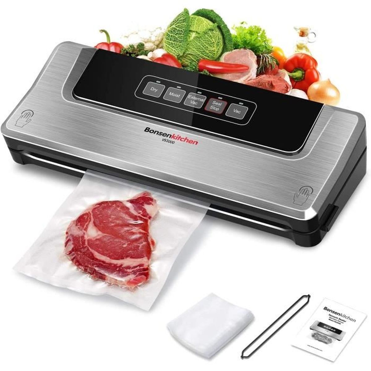 Machine Sous Vide Alimentaire 4 en 1 Bonsenkitchen Appareil de Mise