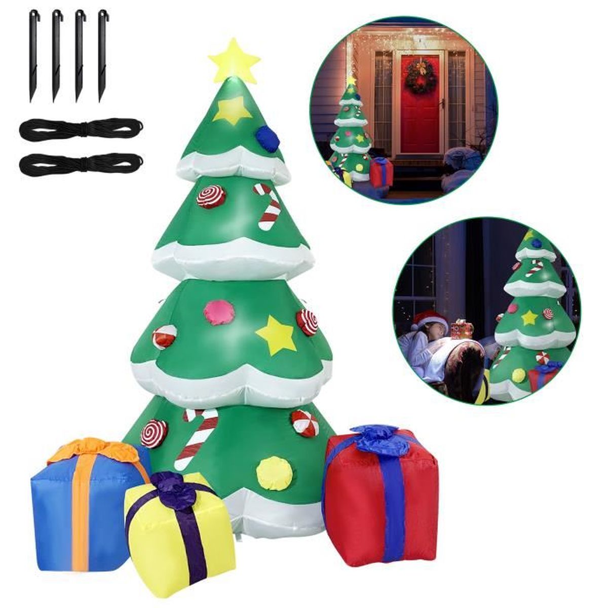 XMTECH 180cm Sapin De Noël Gonflable, Arbre de Noël Gonflable Géant