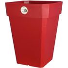 Pot de fleurs carré - RIVIERA - Soleilla - Plastique - 49 x 49 x H 50 cm - 65 L - Rouge
