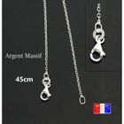 ASCALIDO Petite chaine en argent massif rhodié pour pendentif 45cm pour femme