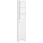 HOMCOM - Armoire de salle de bain - MDF - 34x20x165cm - Blanc