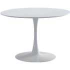 PEGANE Table à manger ronde coloris blanc - Diamètre 110 x Hauteur 75 cm