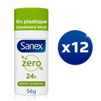 Pack de 12 Déodorants solides Sanex Zéro 0% Respec