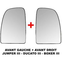 GLACE DE RÉTROVISEUR SUPÉRIEURE AVANT DROIT + AVANT GAUCHE DEGIVRANTE AVEC SUPPORT CITROEN JUMPER 3 - FIAT DUCATO 3 PEUGEOT BOXER 3