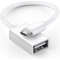Adaptateur Câble USB Femelle Vers Micro USB Male Blanc