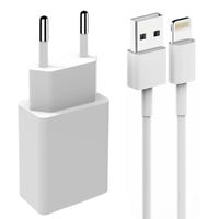 Kit Charge Compatible Apple iPhone XSMAX-XR-XS-X-8PLUS-8-7PLUS-7-6PLUS-6-5-SE Cable Lightning 1M + Chargeur Secteur KAEESI®