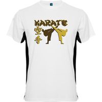 Tee shirt Karaté DOUBLE CONTACT - Marque - Blanc et noir - Manches courtes - Respirant