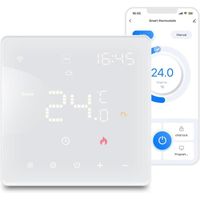 Thermostat intelligent connecté WiFi, Thermostat de chauffage numérique, Thermostat de sol mural de chambre à coucher