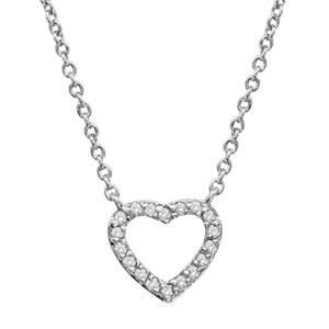 Collier En Argent Avec Pierres Blanches - Forme S élégante - Neuf Sans Emballage D'origine