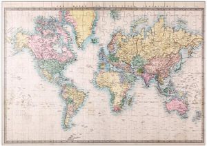 PUZZLE Carte Du Monde D'après La Projection De Mercator, 