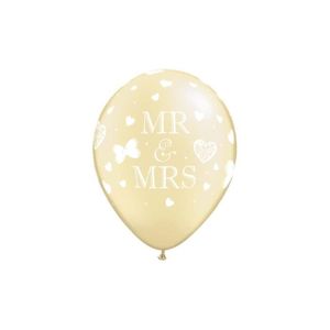 blush /& coral 30 Monsieur /& Madame ivoire ballons pearlised Qualité Hélium