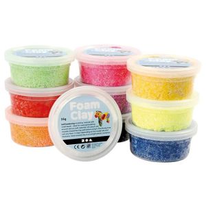 JEU DE PÂTE À MODELER Pâte à modeler perlée Foam Clay (10 x 35 g, couleurs assorties) - Creativ - Adulte - Mixte