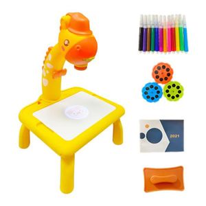 TABLE A DESSIN Dessin - Graphisme,Mini projecteur Led pour enfants,Table de dessin artistique,tableau de peinture,petit - Type B- Yellow Giraffe