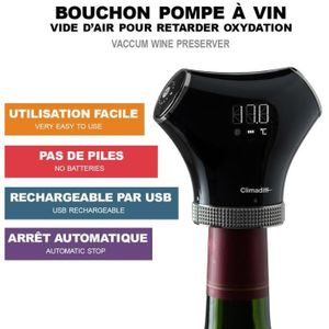 POMPE CONSERVATION VIN Bouchon pompe à vin Climadiff - Pompe à air automa