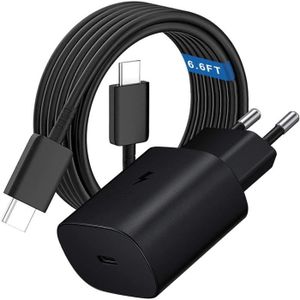 CHARGEUR TÉLÉPHONE Chargeur Rapide USB C 25W avec 2M Câble pour Samsu