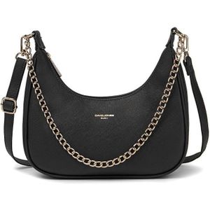 SAC À MAIN David Jones - Sac à Main Bandoulière Porté Epaule Cuir PU Femme - Noir