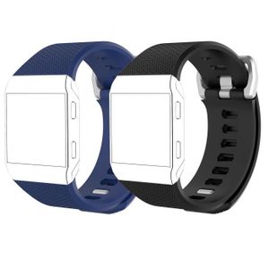 BRACELET MONTRE CONNEC. Bracelet de Remplacement pour Fitbit Ionic - Bracelet Sport Souple en Silicone pour Hommes Femmes, Noir + Bleu