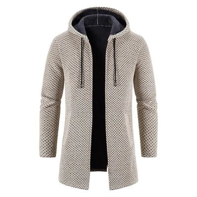 Cardigan Homme Zippé à Capuche - Laine épaisse, Doublure Polaire - Hiver Chaud, Coupe Ajustée - Pour Loisirs, Quotidien