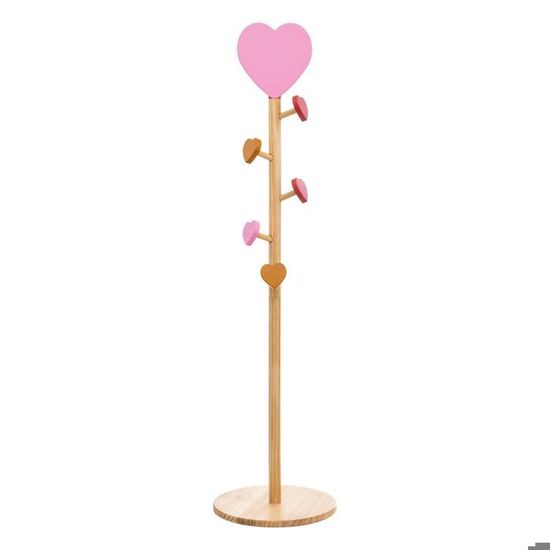 Porte-Manteau Enfant Cœur Solea Beige H135cm - Atmosphera