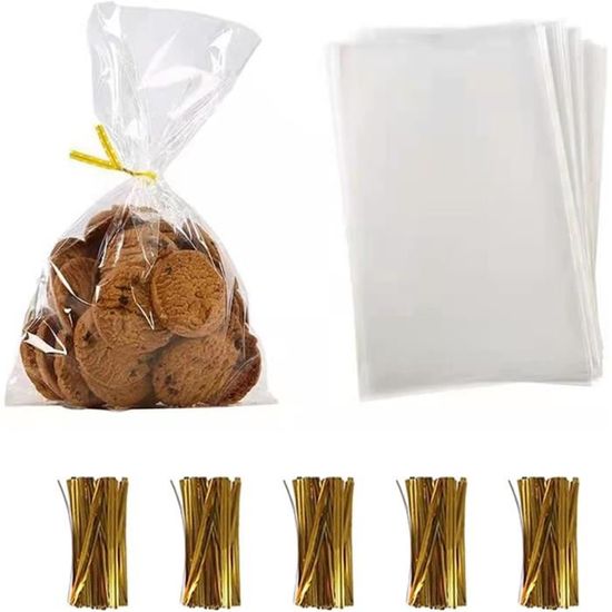 100 Pcs-Pack Transparent Cellofane Sac Transparent Opp En Plastique Sacs Pour Bonbons Lolly