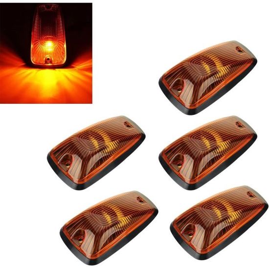 12V 24V Krtopo Feux De Gabarit LED 12/24V - Lot De 10, Jaune, IP65 Pour Camion Remorque Caravane Feux Latéraux Camion Remorque