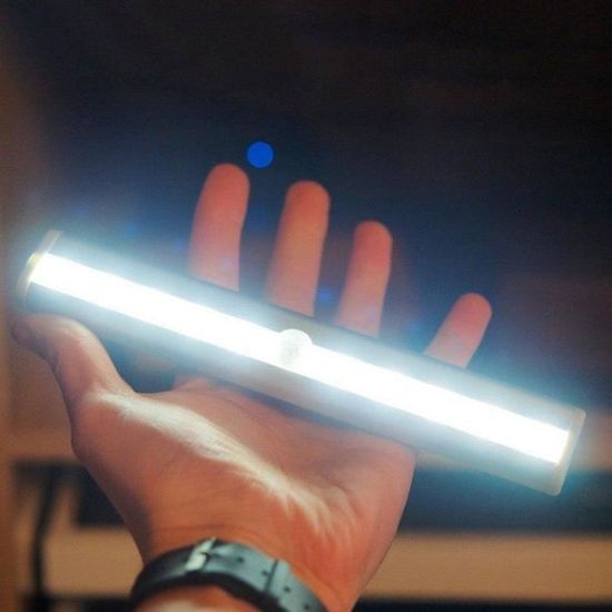 10 LED PIR Lumineux Capteur de Mouvement Lumière Armoire Armoire Tiroir Lampe Ampoule - Return 5849