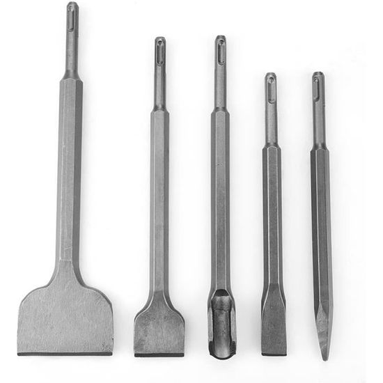Kwb Jeu De 3 Burins SDS Plus - Pointe, Plat, à Copeaux - Pour Perforateurs Einhell, Bosch, DeWalt...