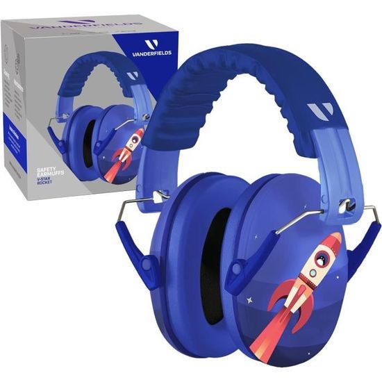 Procase Casque Anti Bruit Enfant - Protection Auditive Réglable SNR 34dB - Étoile Bleu