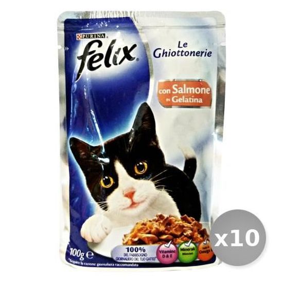 Set 10 Felix Le D Lices Saumon 100 Gr Sachet Nourriture Pour Chats Cdiscount