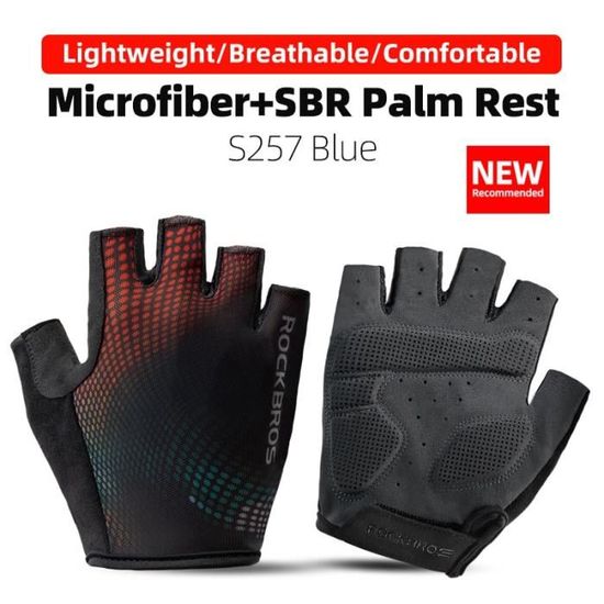 Gants Vélo Demi-doigts Avec Gel - Antidérapants, Respirants, Absorbent Les Chocs - Homme/Femme - 8