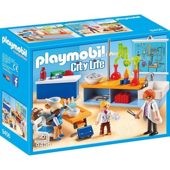 PLAYMOBIL - 9456 - City Life - Classe de Physique Chimie - Mixte - 64 pièces