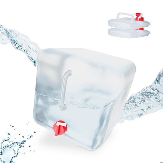 Jerrican D'eau Pliable Relaxdays – Lot De 3, 20 L Chacun, Robinet, Sans BPA