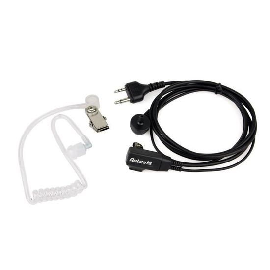 Retevis RE3120 - Casque Micro Écouteur Type C Pour Talkie-Walkie - Compatible Baofeng, Kenwood, Retevis