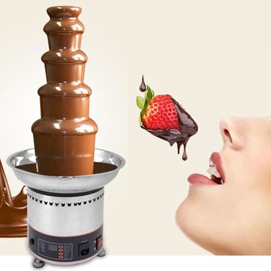 Fontaine à Chocolat électrique 3 étages En Acier Inoxydable – 40W, 230V, Capacité 0,45 Kg – Pour Fêtes Et événements