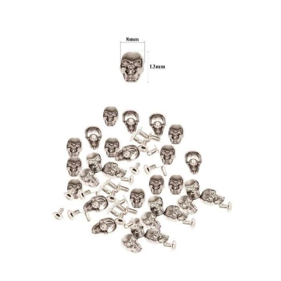 Rivets Décoratifs Crâne Aile Rétro - Lot De 50 Pour Customiser Vos Accessoires