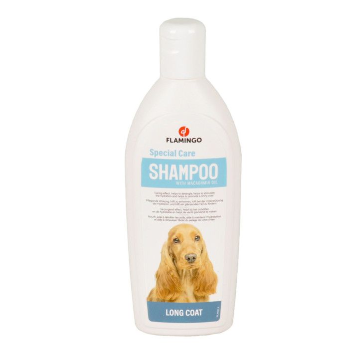 Comparer les prix de Shampoing 300ml spécial poils long pour chien - Flamingo