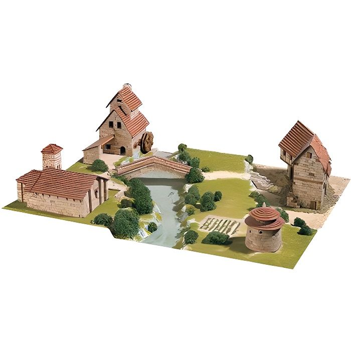 Maquette en céramique : Diorama : Ensemble rural