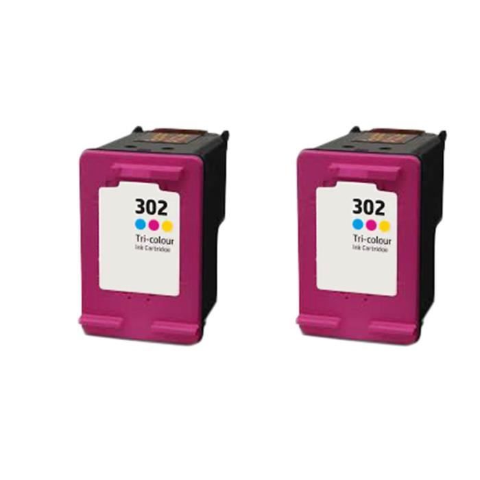 2 Tri-Couleur Compatible Encre Cartouche pour HP 302 XL Deskjet All-in-One 2130 2132 2134 3630 3632 Envy All-in One 3634 3636 3638