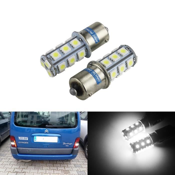 2x SMD 18 LED Ampoule BA15S 1156 382 P21W BLANC VOITURE STOP Ampoules Feux Jour Recul