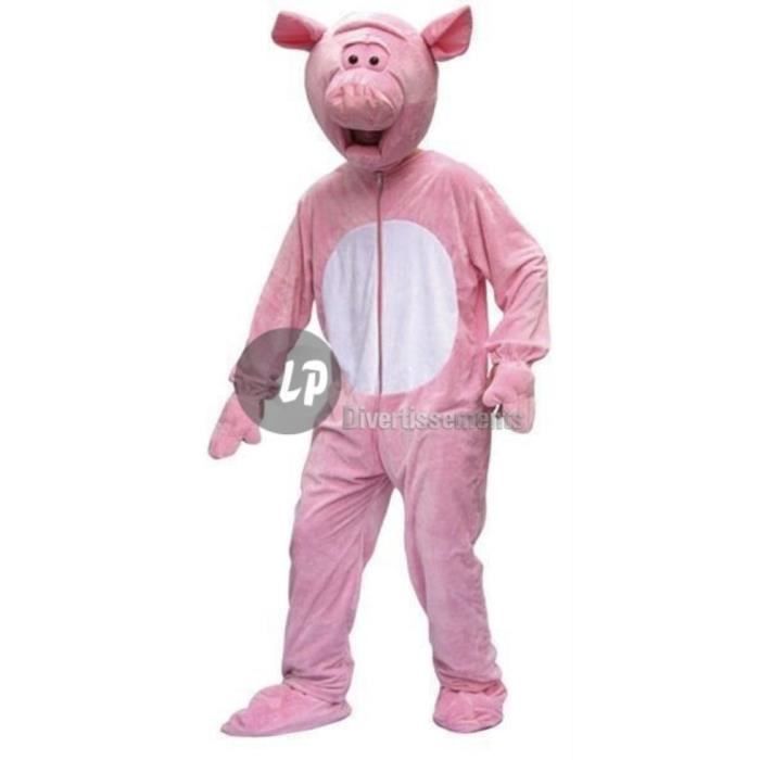 Déguisement peluche de cochon adulte