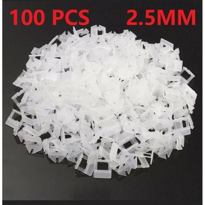 100 pièces Clips d'espacement 2.5mm pour nivellement de carrelage