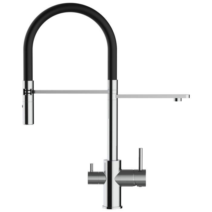 extension robinet argent Zhouba Douchette flexible 360/ degr/és en acier inoxydable cuisine.