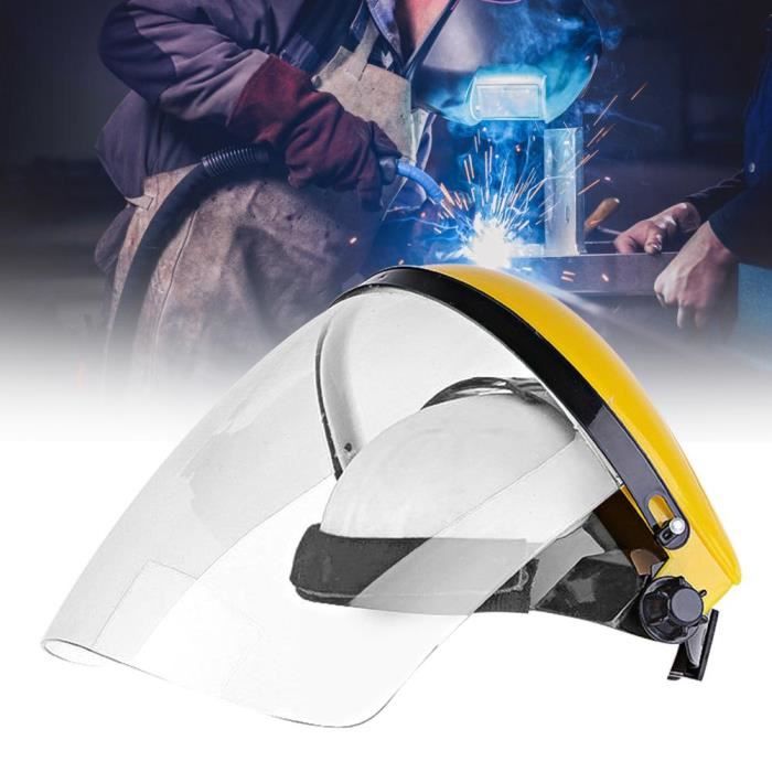 ESTINK Masque de protection Écran Facial de Soudage de Sécurité PC Anti-Ultraviolets Résistance aux Hautes Températures(Blanc )