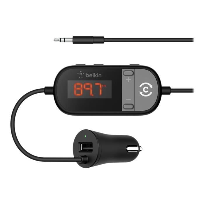 BELKIN Transmetteur TuneCast 3,5 mm vers FM pour voiture - Transmetteur FM / Alimentation (F8Z880EA)