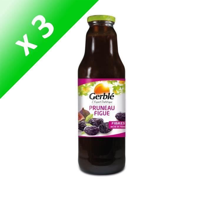 GERBLE Boisson aux pruneaux et aux figues - 75 cl (Lot de 3)